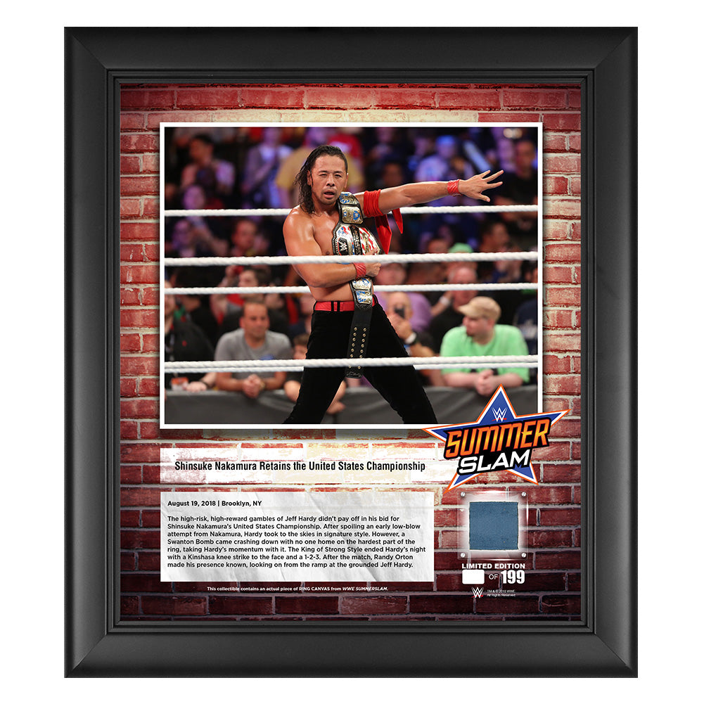 Shinsuke Nakamura SummerSlam 2018 15 x 17 Framed Plaque w Ring Canvas Pwcatalog
