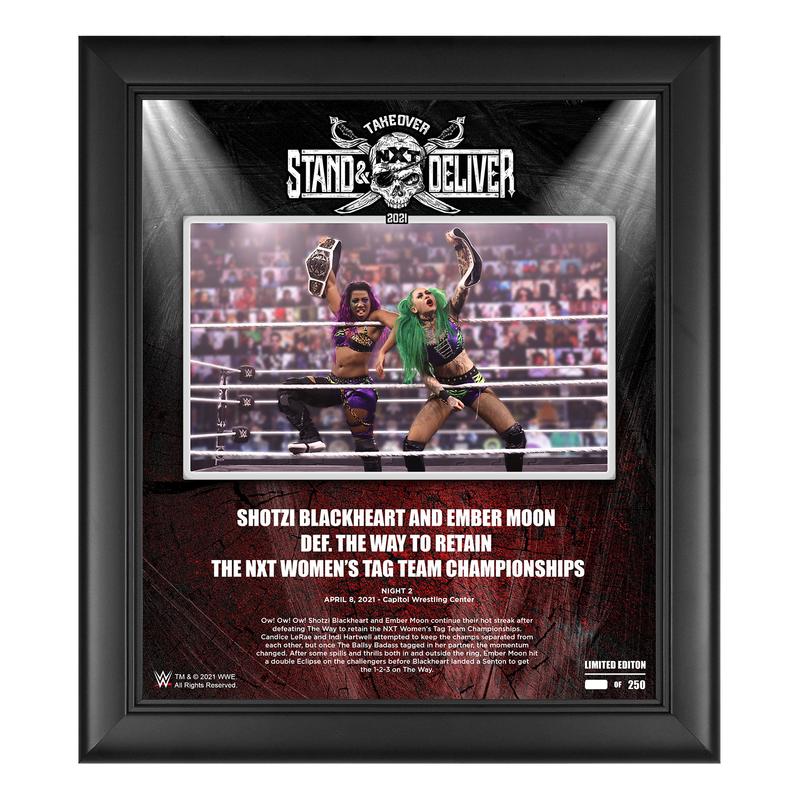 Shotzi Blackheart & Ember Moon NXT TakeOver Stand & Deliver 15x17 Commemorative Plaque Pwcatalog
