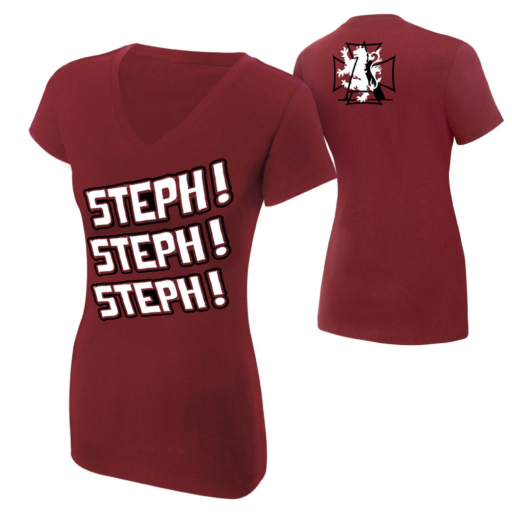 Stephanie McMahon Steph Steph Steph Women's V-Neck T-Shirt Pwcatalog