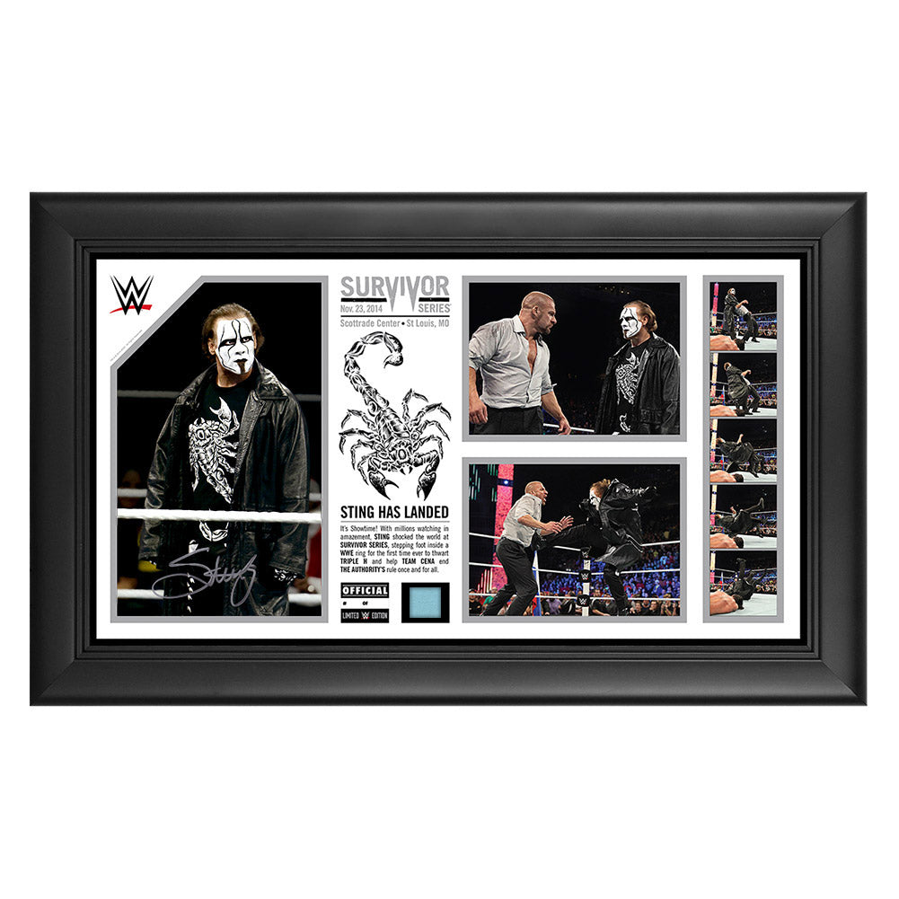 Sting Signed Sting Has Landed Commemorative Survivor Series 2014 Plaque Pwcatalog