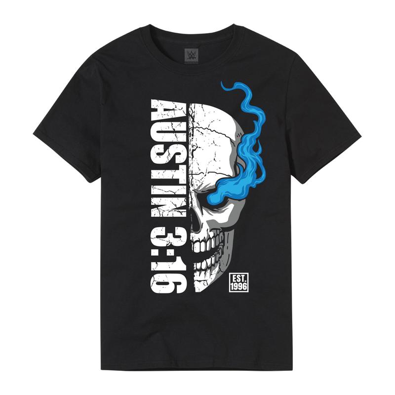 Stone Cold Steve Austin KOTR 1996 Half Skull T-Shirt Pwcatalog