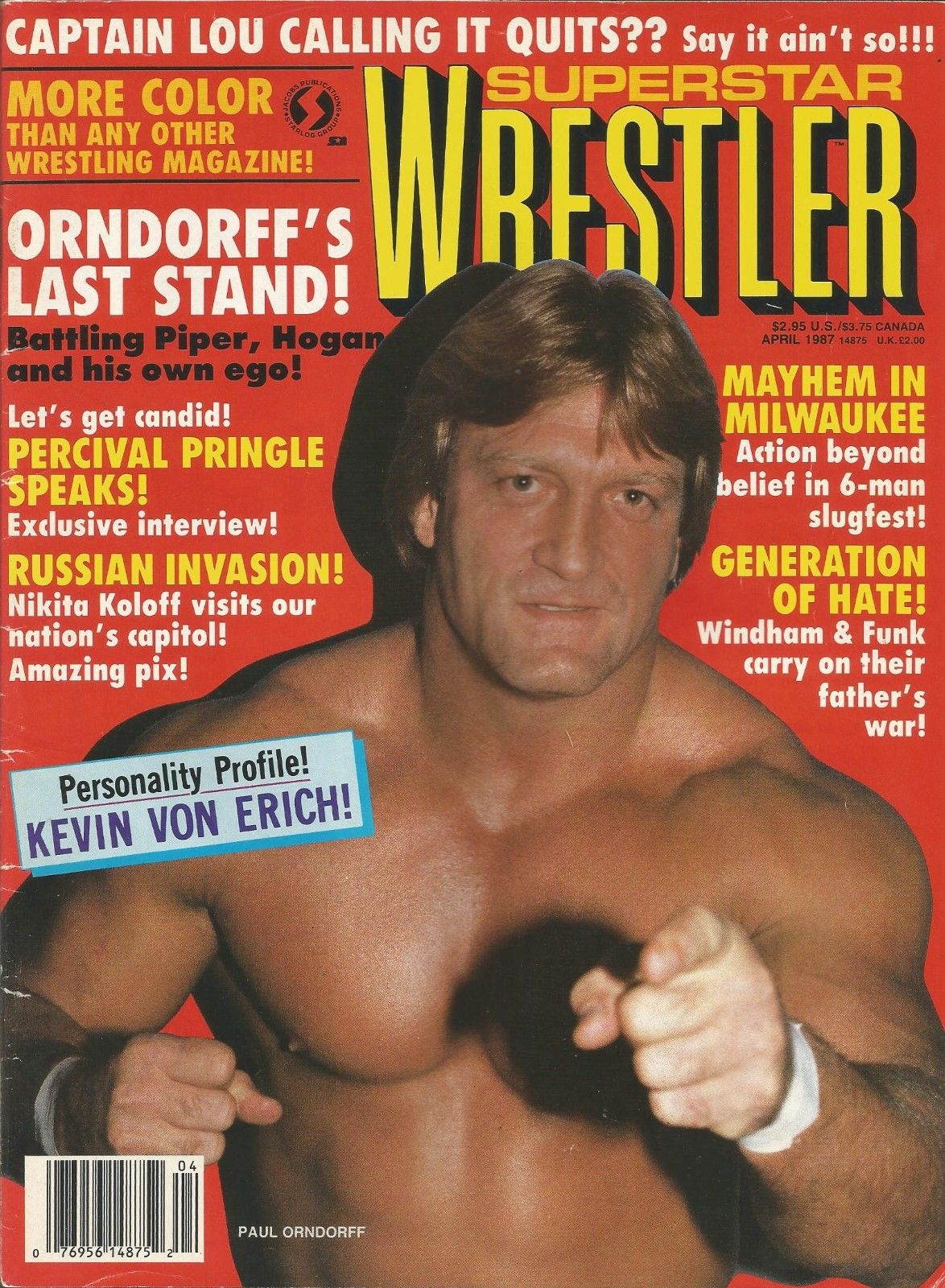 Superstar Wrestlers April 1987 Magazine PWcatalog