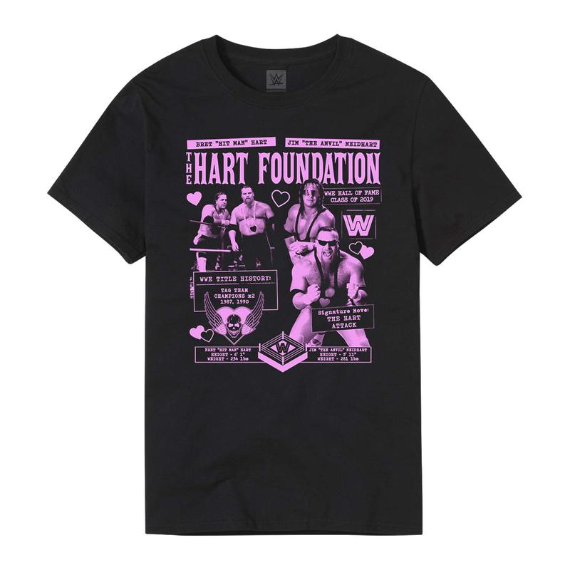 The Hart Foundation Fanzine Graphic T-Shirt Pwcatalog