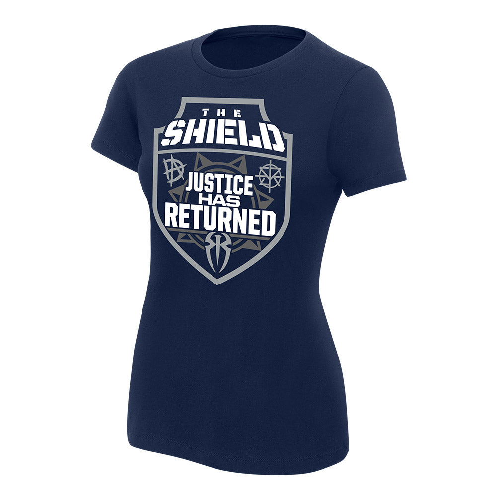The Shield Justice Has Returned Women's Authentic T-Shirt Pwcatalog