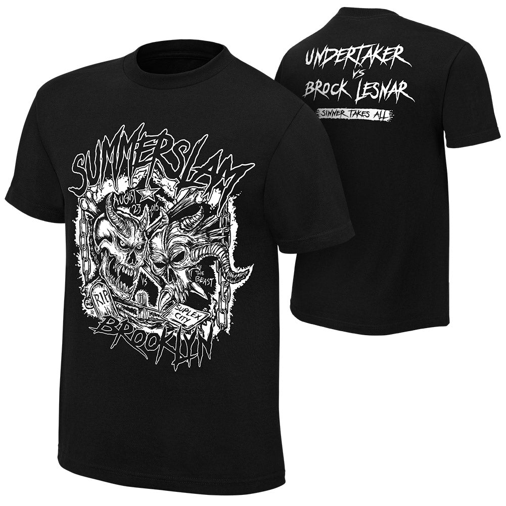 The Undertaker vs. Brock Lesnar SummerSlam 2015 Event T-Shirt Pwcatalog