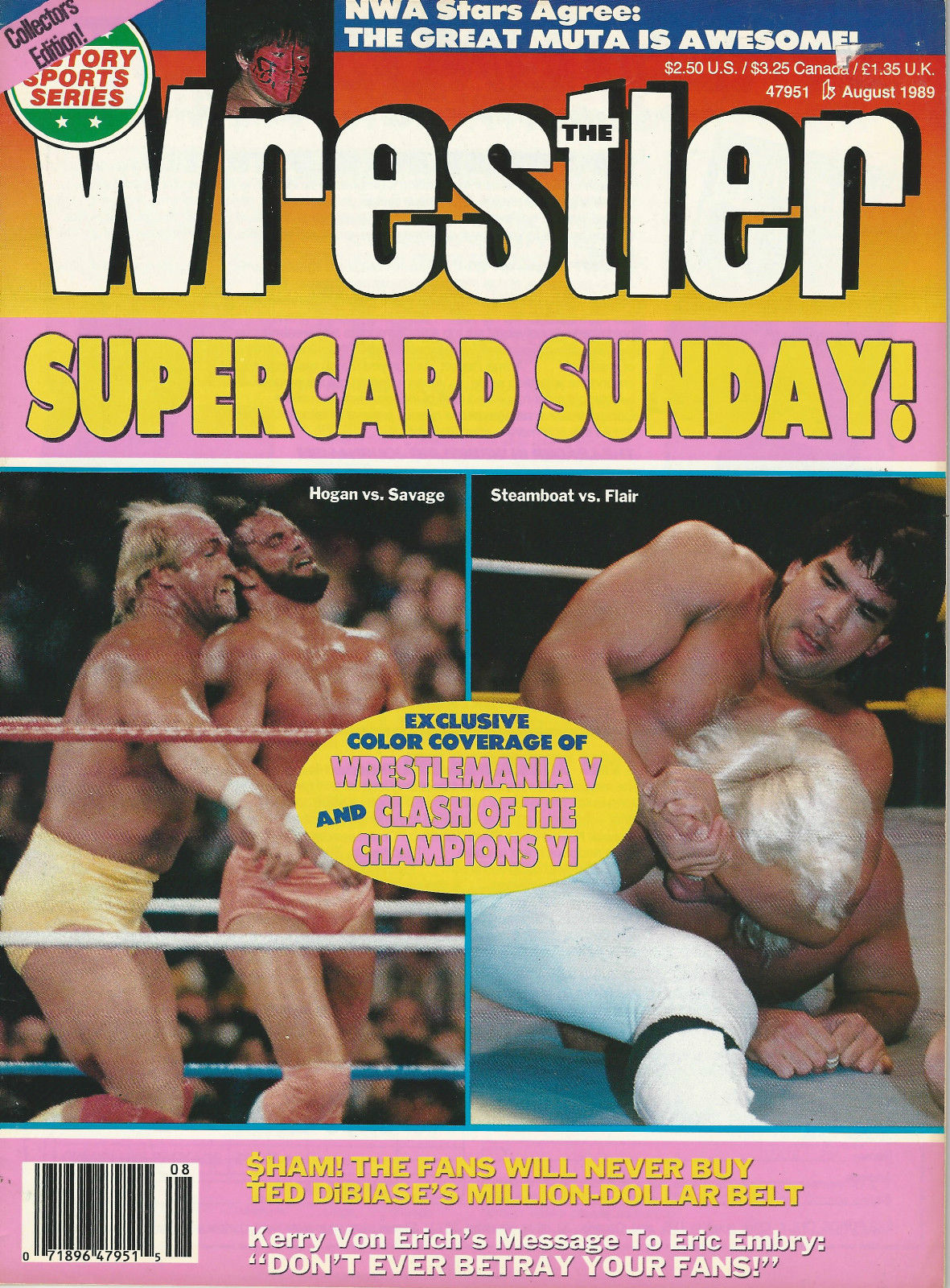 The Wrestler August 1989 Magazine PWcatalog
