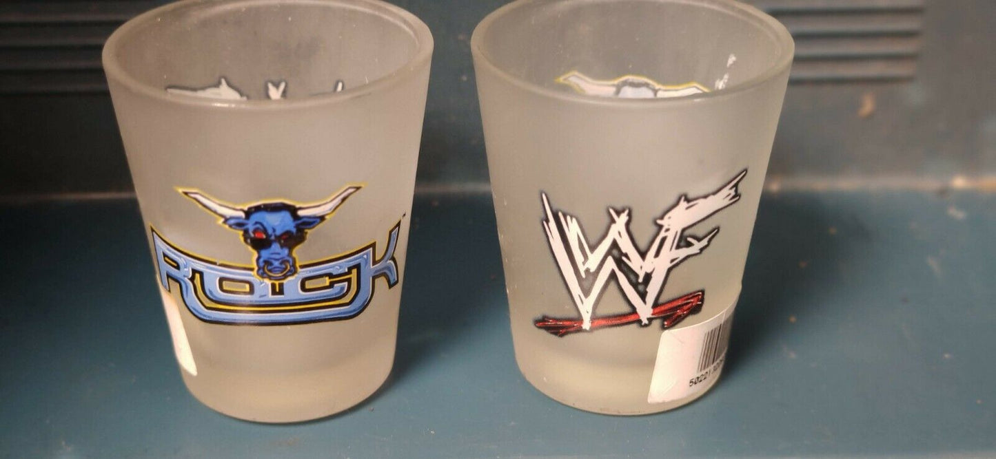 WWF The Rock Brahma Bull shot glass PWcatalog