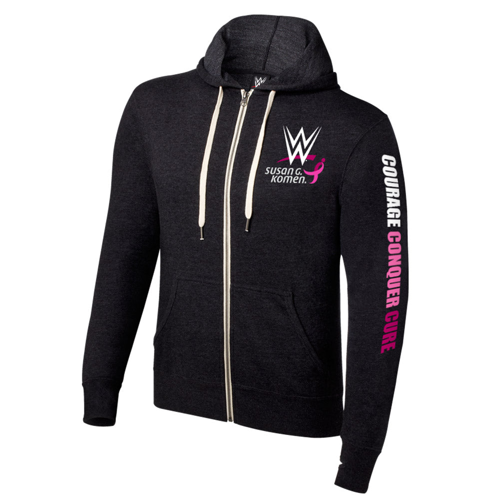 WWE Courage Conquer Cure Full-Zip Unisex Lightweight Hoodie Pwcatalog