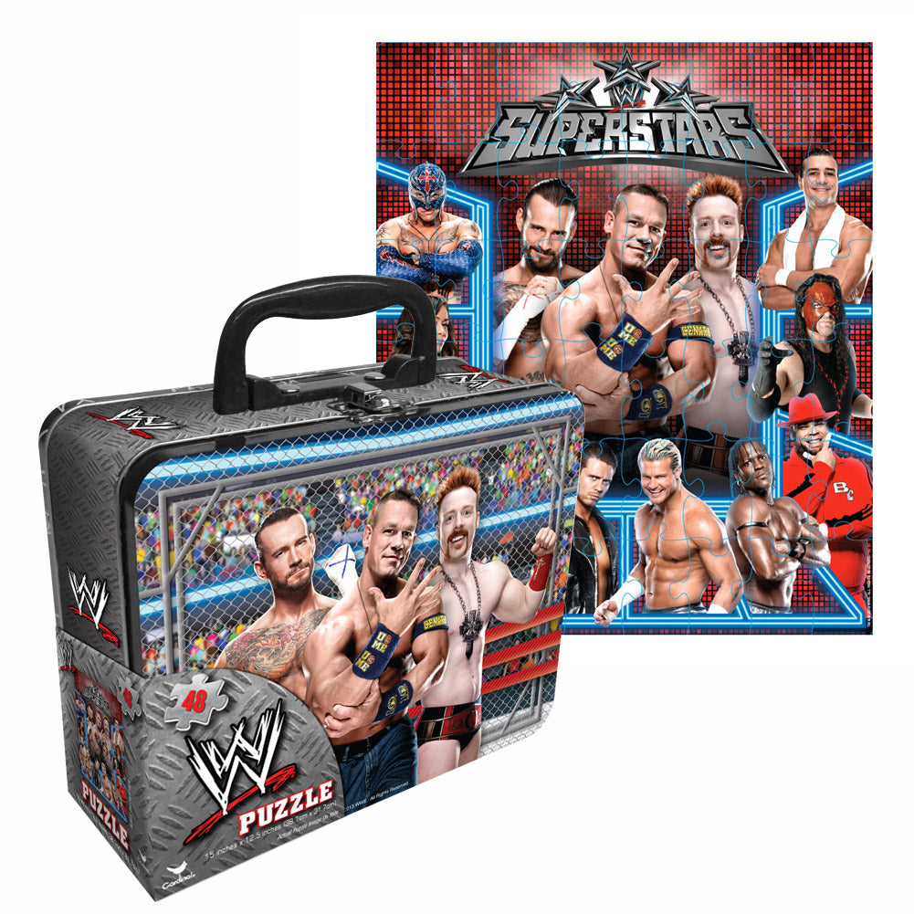 WWE Superstars Puzzle with Collectible Lunch Tin Pwcatalog