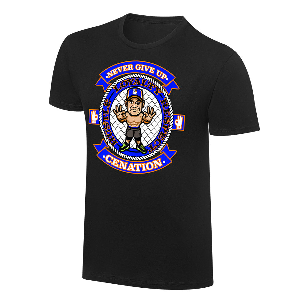 WWE x NERDS John Cena Hustle Loyalty Respect Cartoon T-Shirt Pwcatalog