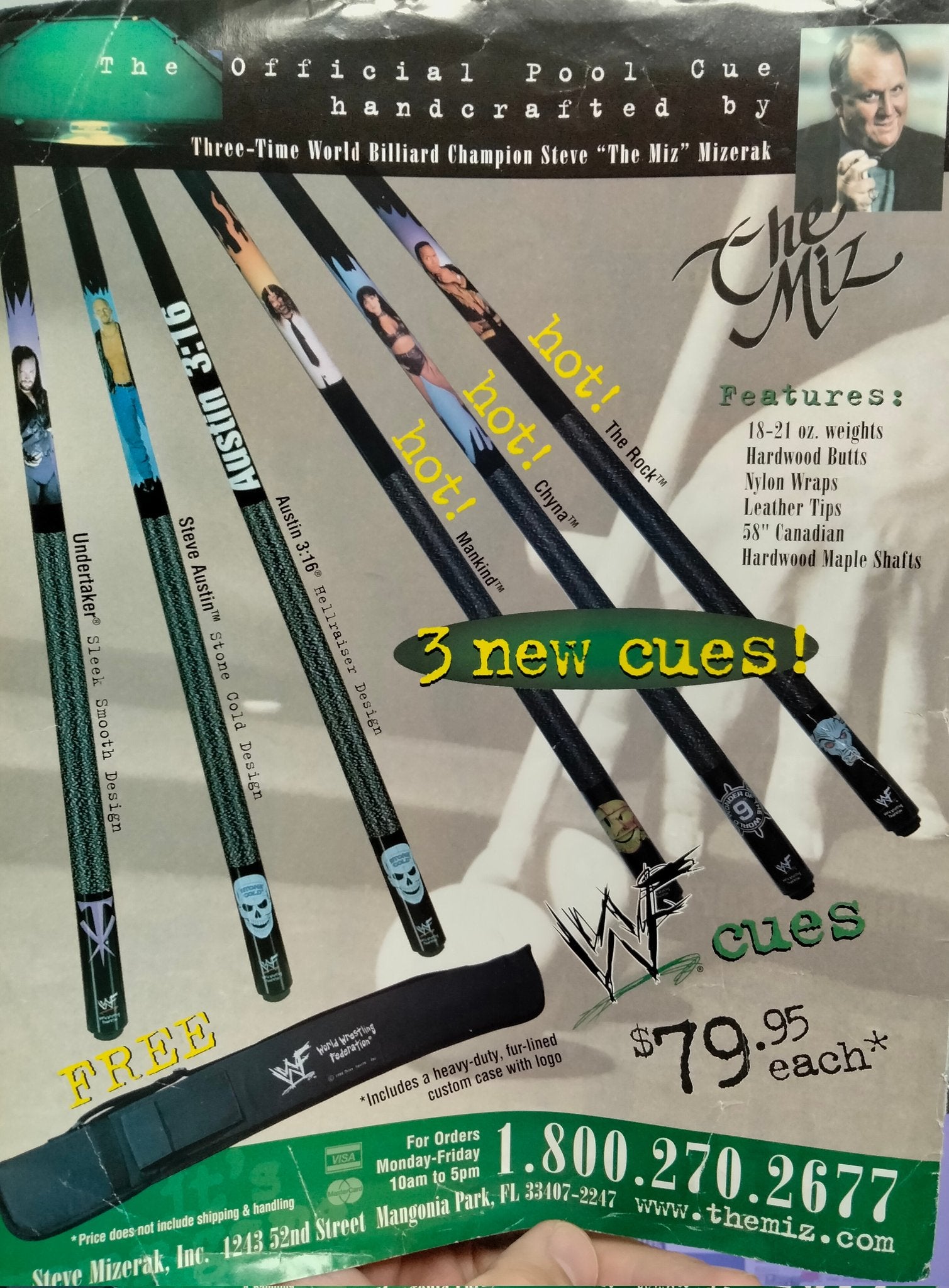 WWF Pool Cues 2000 PW Catalog