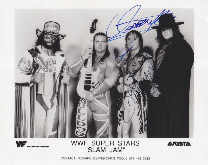 1992 WWF Slam Jam ARISTA MUSIC promo (Macho Man, Bulldog signed Hart, Undertaker) PWcatalog