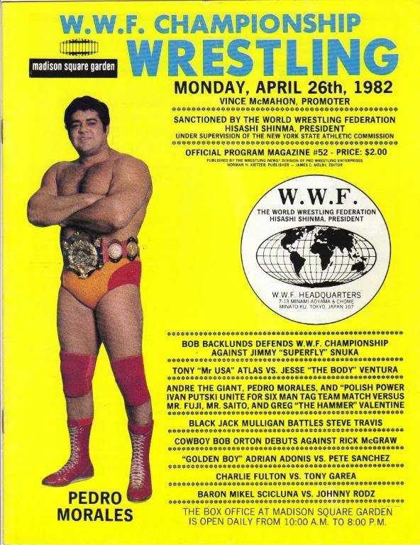 WWF Program MSG 52April 1982 Magazine PWcatalog