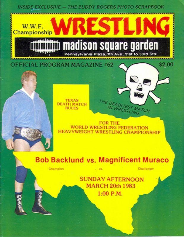 WWF Program MSGMarch 1983 Magazine PWcatalog