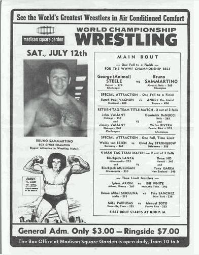 WWWF Program MSG July 1975 Magazine PWcatalog