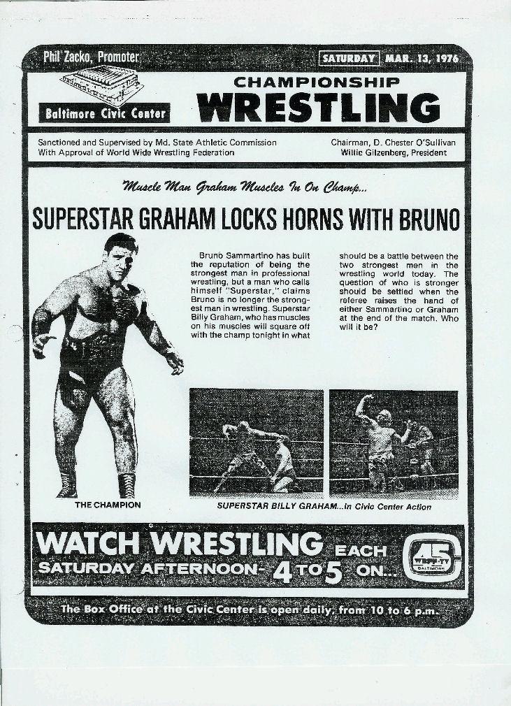 WWWF Program MSGMarch 1976 Magazine PWcatalog