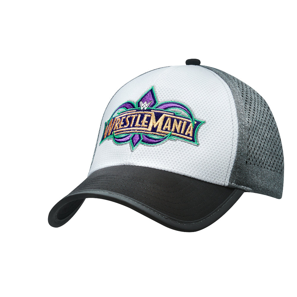 WrestleMania 34 White & Grey Logo Baseball Hat Pwcatalog