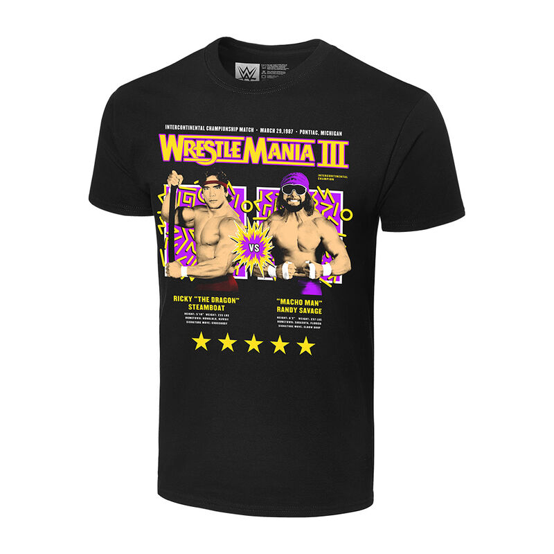 WrestleMania III Randy Savage vs. Ricky Steamboat Matchup T-Shirt Pwcatalog