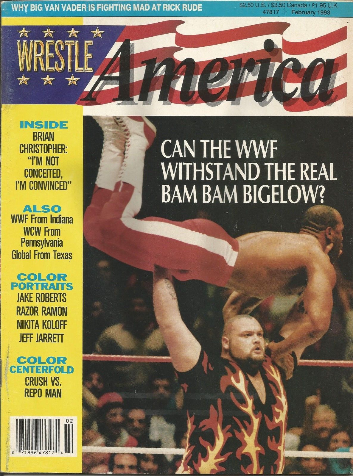 Wrestle America February 1993 Magazine PWcatalog