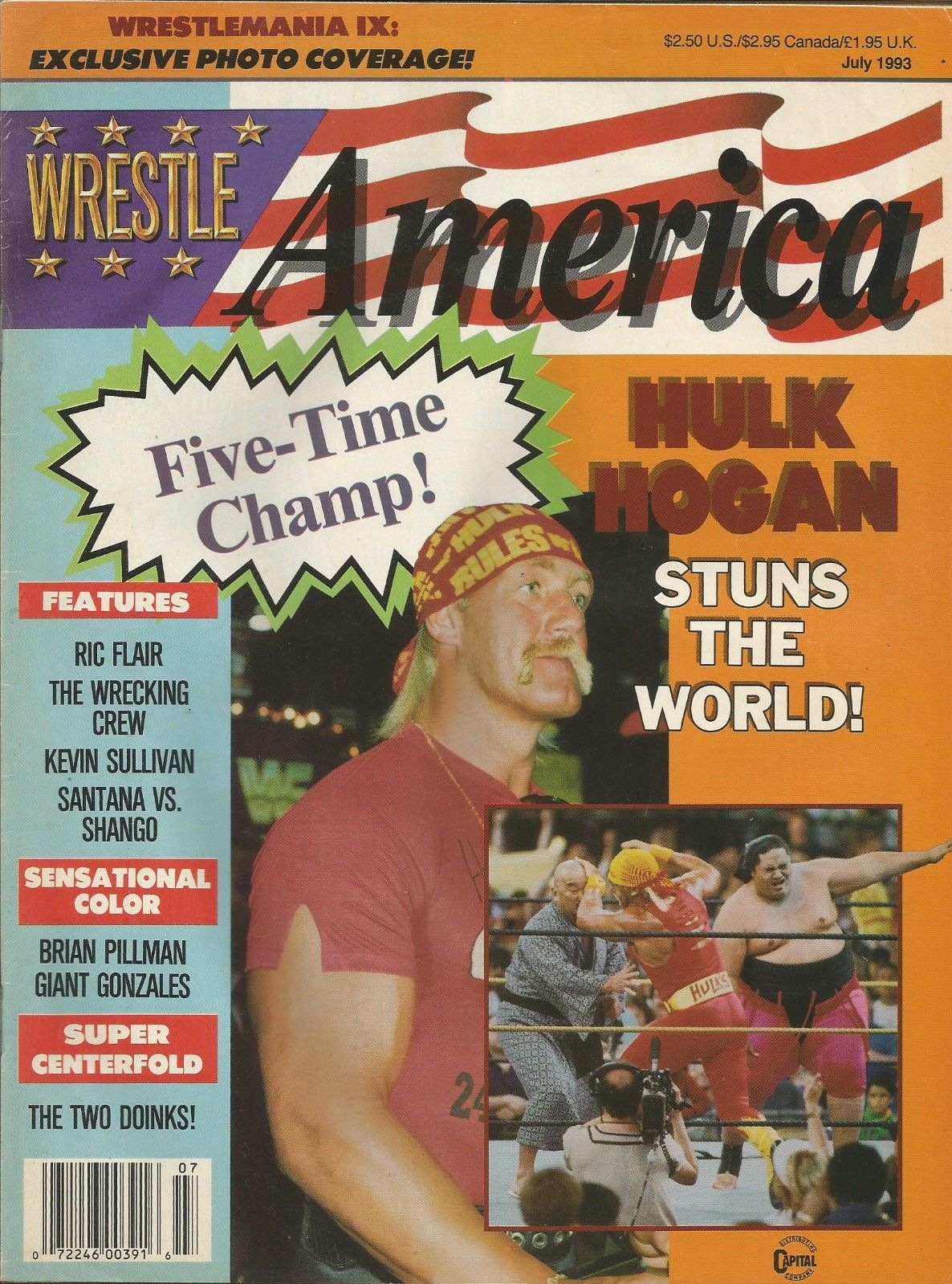 Wrestle America July 1993 Magazine PWcatalog