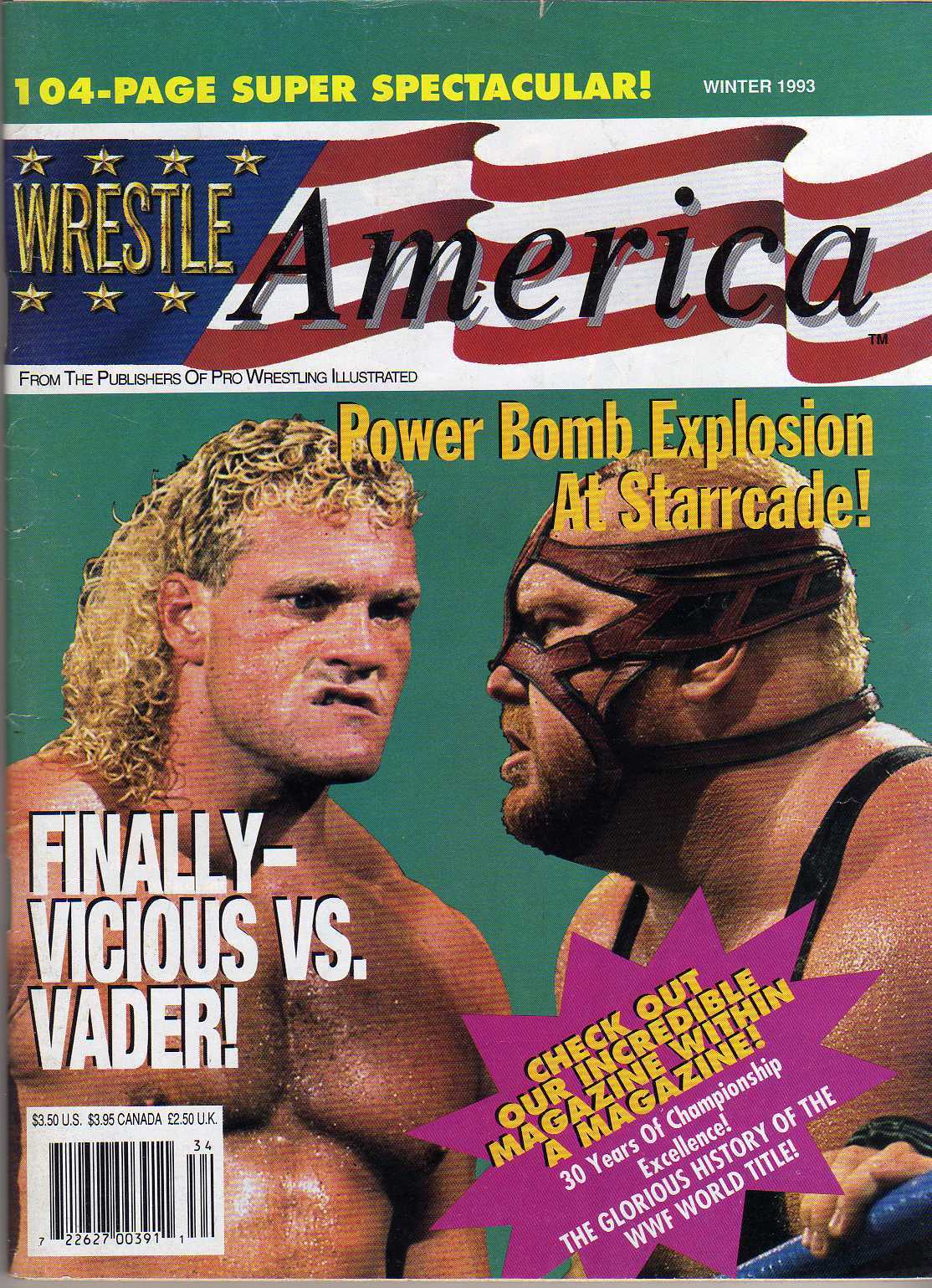 Wrestle America Winter 1993 Magazine PWcatalog