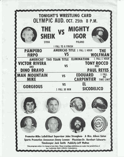 Wrestling Program 1972 02 hynes civic Magazine PWcatalog