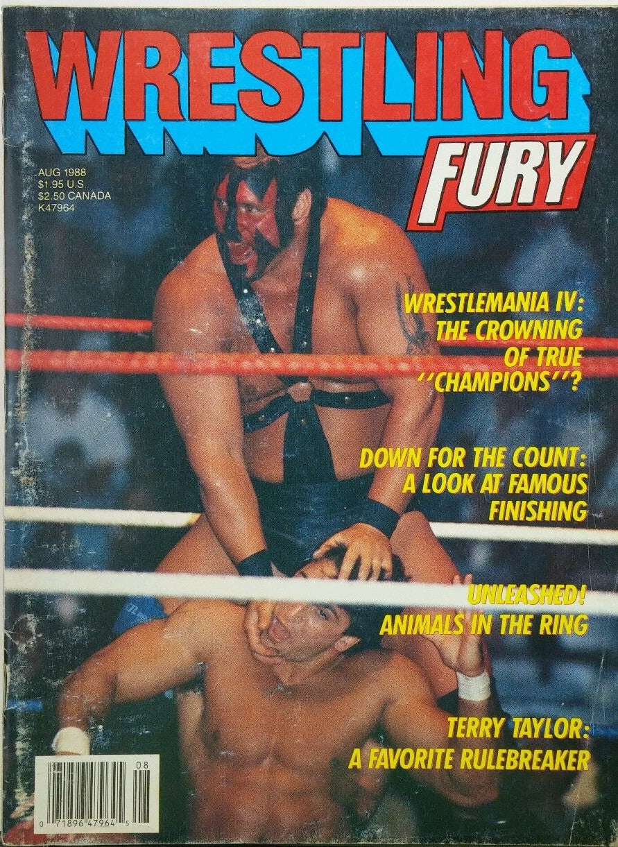 Wrestling Fury August 1988 Magazine PWcatalog