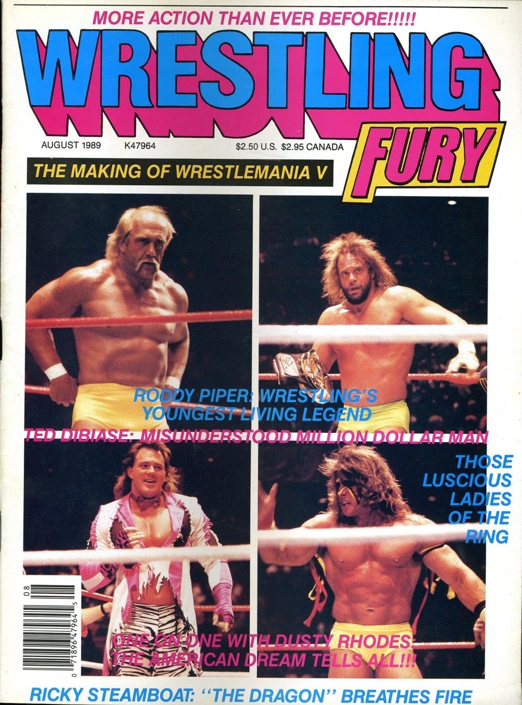 Wrestling Fury August 1989 Magazine PWcatalog