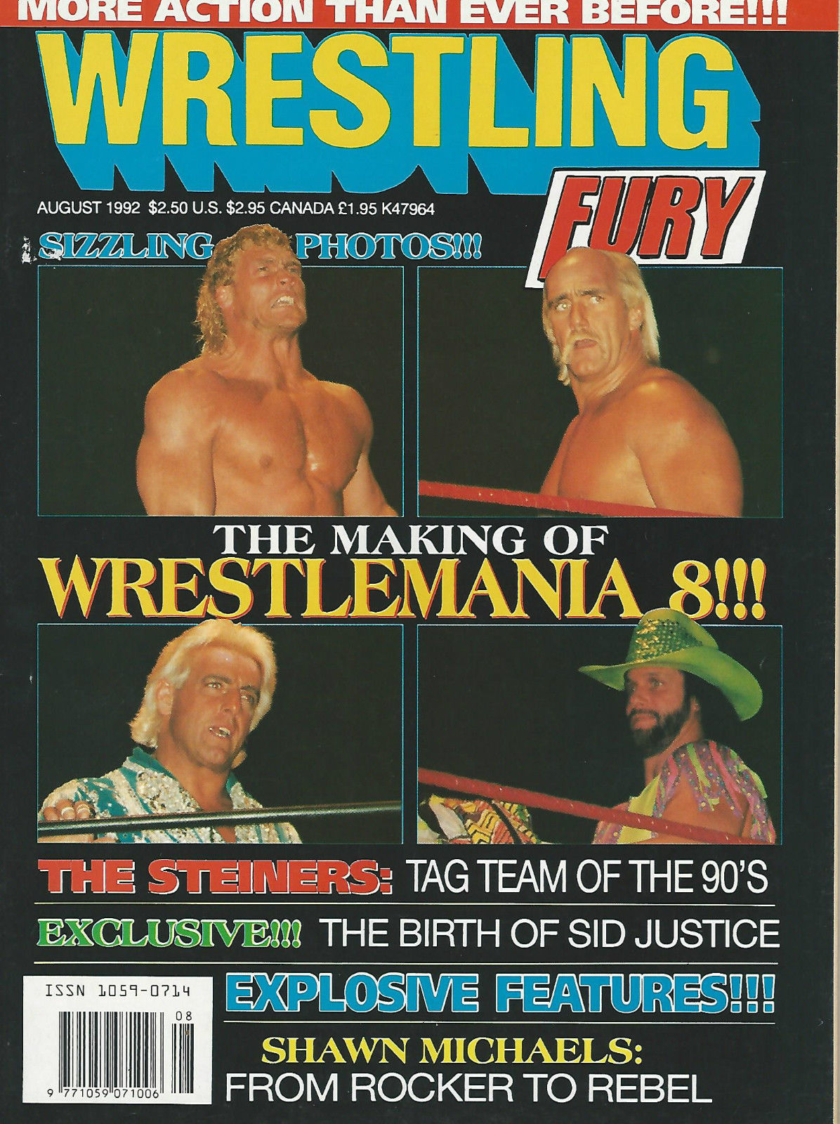 Wrestling Fury August 1992 Magazine PWcatalog
