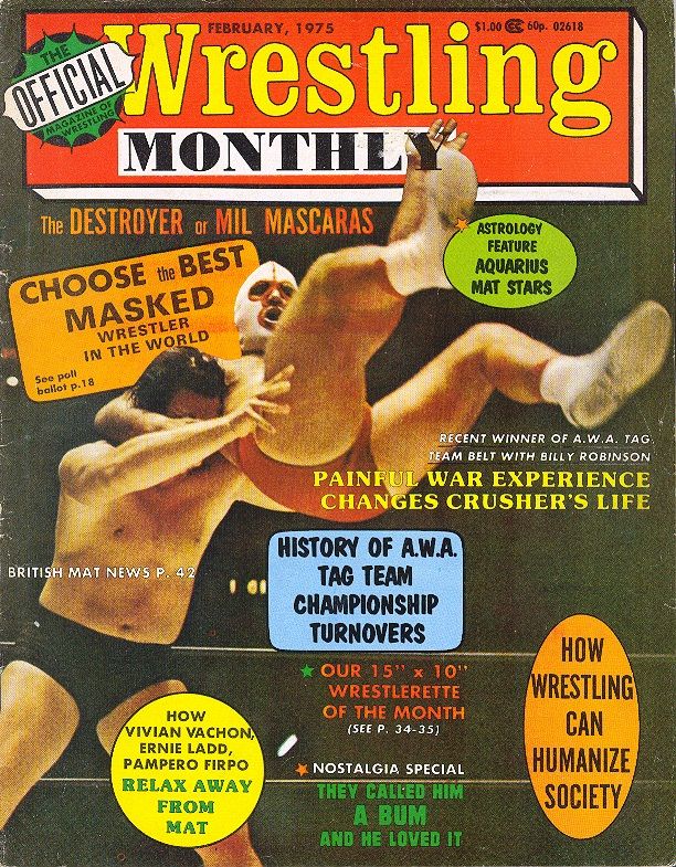 Wrestling Monthly February 1975 Magazine PWcatalog