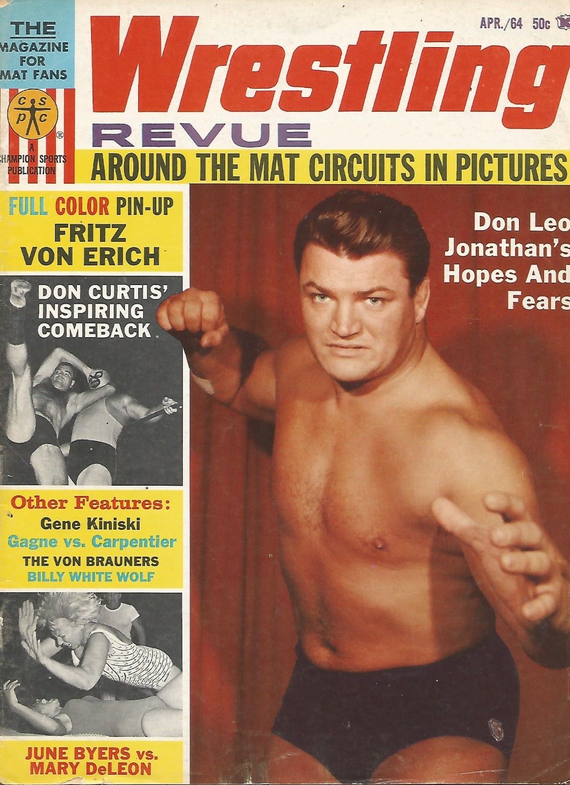 Wrestling Revue April 1964 Magazine PWcatalog