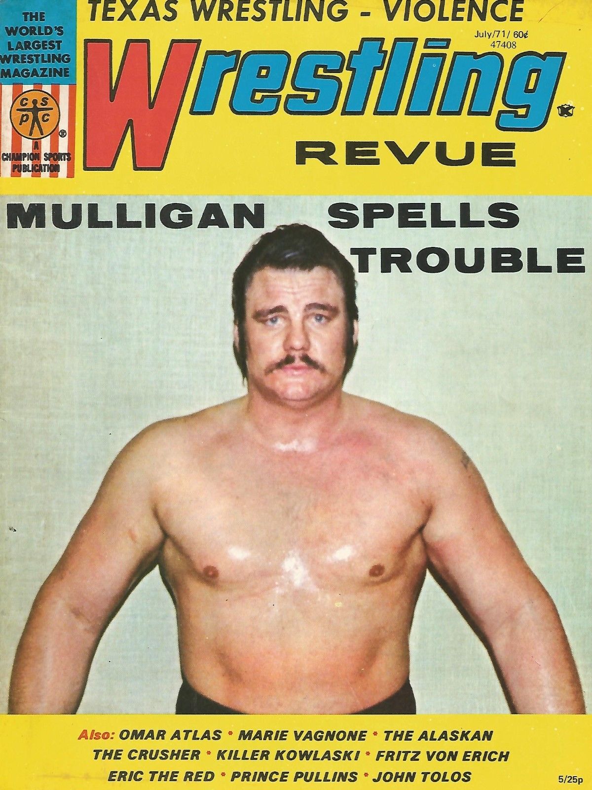 Wrestling Revue July 1971 Magazine PWcatalog