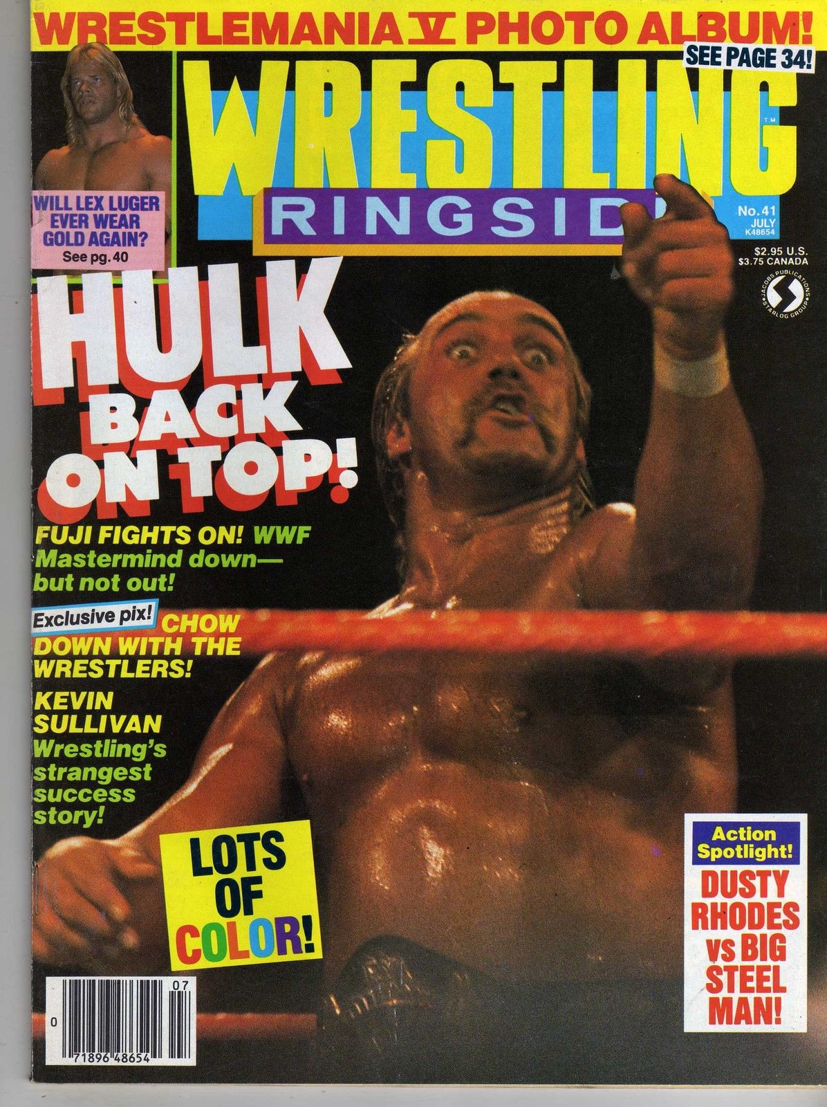 Wrestling Ringside July 1989 Magazine PWcatalog
