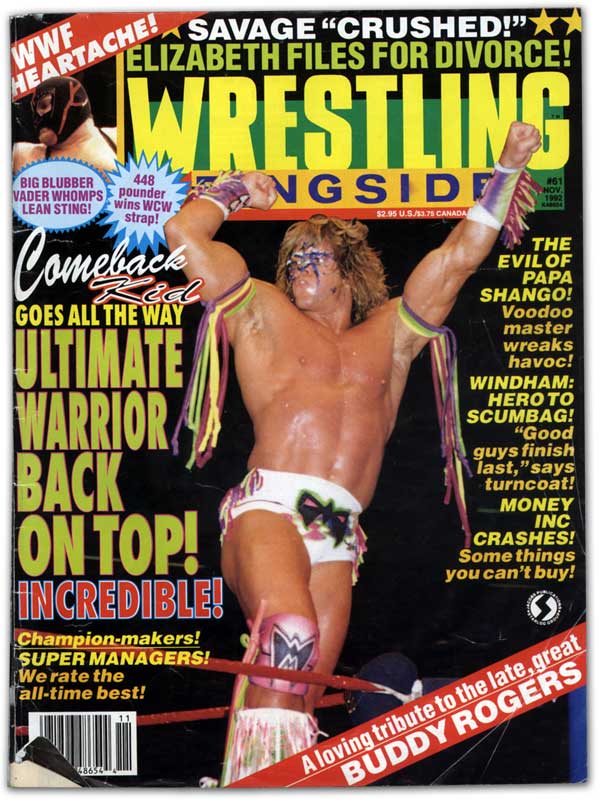 Wrestling Ringside November 1992 Magazine PWcatalog