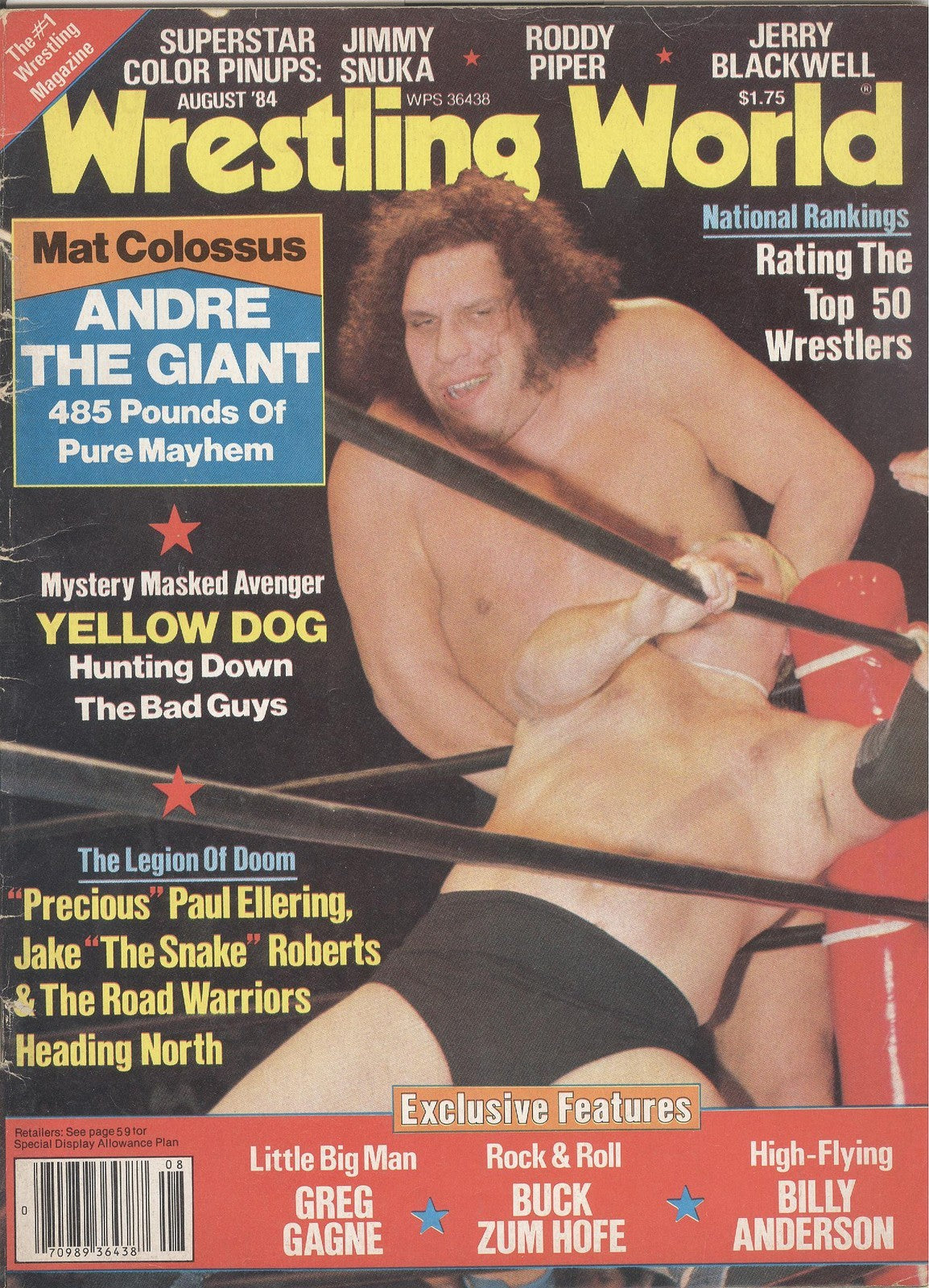 Wrestling World August 1984 Magazine PWcatalog