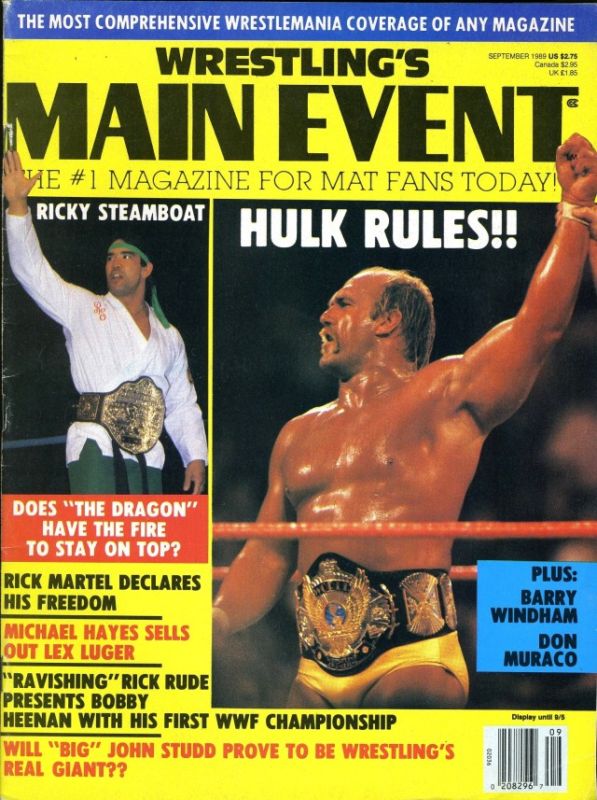 Wrestlings Main Event September 1989 Magazine PWcatalog