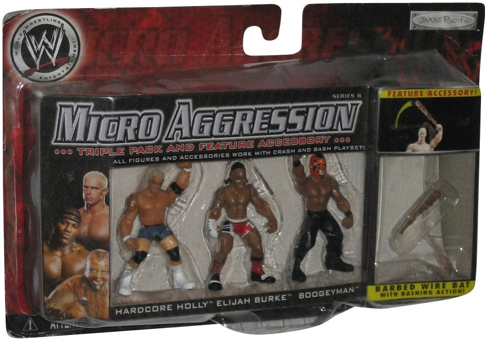 WWE Jakks Pacific Micro Aggression 6 Hardcore Holly, Elijah Burke & Boogeyman Action & Toy Figures PWcatalog