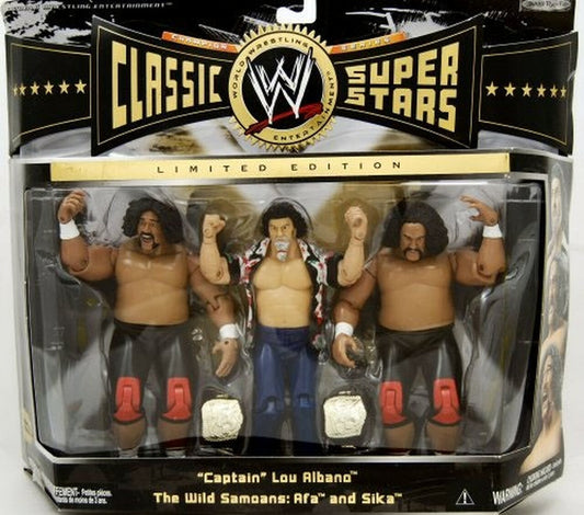 WWE Jakks Pacific Classic Superstars 3-Packs 6 "Captain" Lou Albano & The Wild Samoans: Afa & Sika Action & Toy Figures PWcatalog