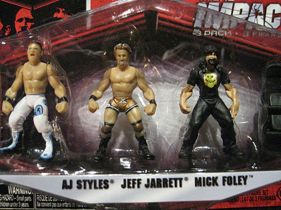 TNA/Impact Wrestling Jakks Pacific Micro Impact! 1 AJ Styles, Jeff Jarrett & Mick Foley Action & Toy Figures PWcatalog