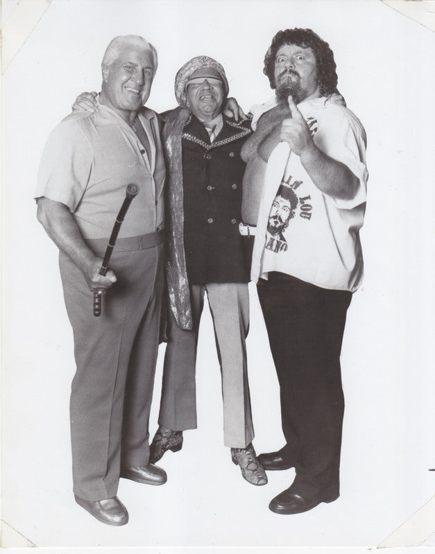 1980's WWWF Triumvirate of Terror: Lou Albano, Fred Blassie Grand Wizard Promo Photo PWcatalog