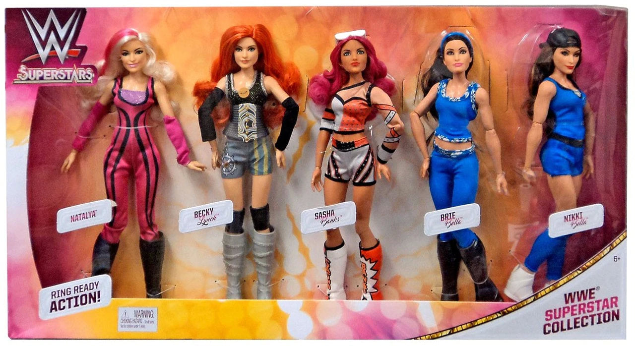 WWE Mattel Superstar Fashions 12-Inch WWE Superstar Collection: Natalya, Becky Lynch, Sasha Banks, Brie Bella & Nikki Bella Action & Toy Figures PWcatalog