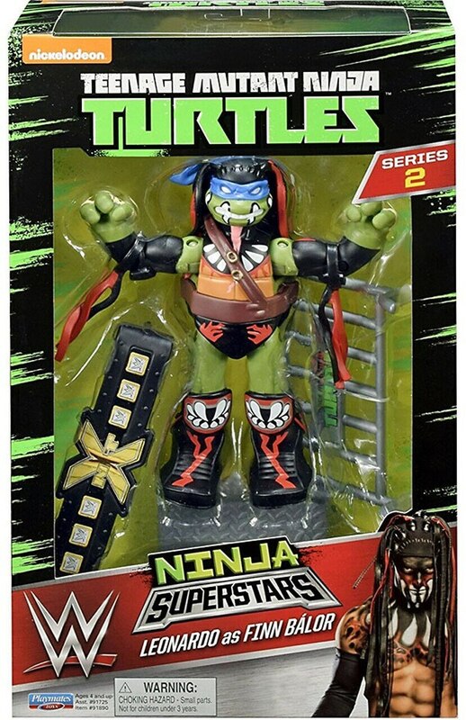 WWE Playmates Toys Teenage Mutant Ninja Turtles WWE Ninja Superstars 2 Leonardo as Finn Balor Action & Toy Figures PWcatalog