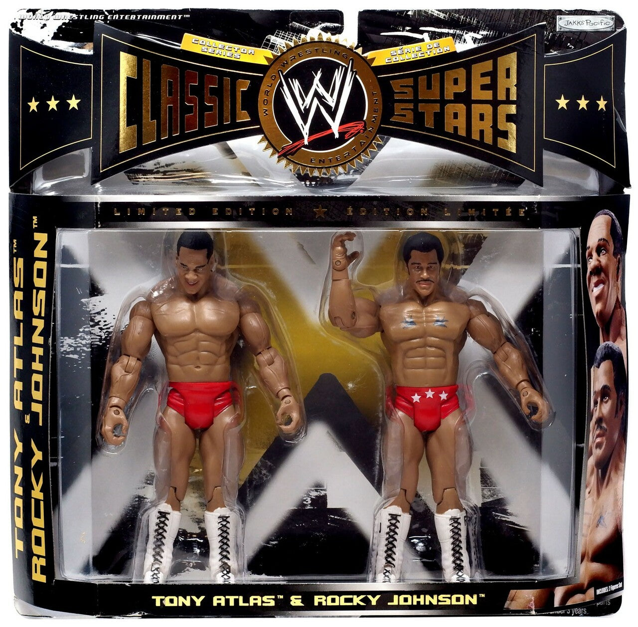 WWE Jakks Pacific Classic Superstars 2-Packs 10 Tony Atlas & Rocky Johnson Action & Toy Figures PWcatalog