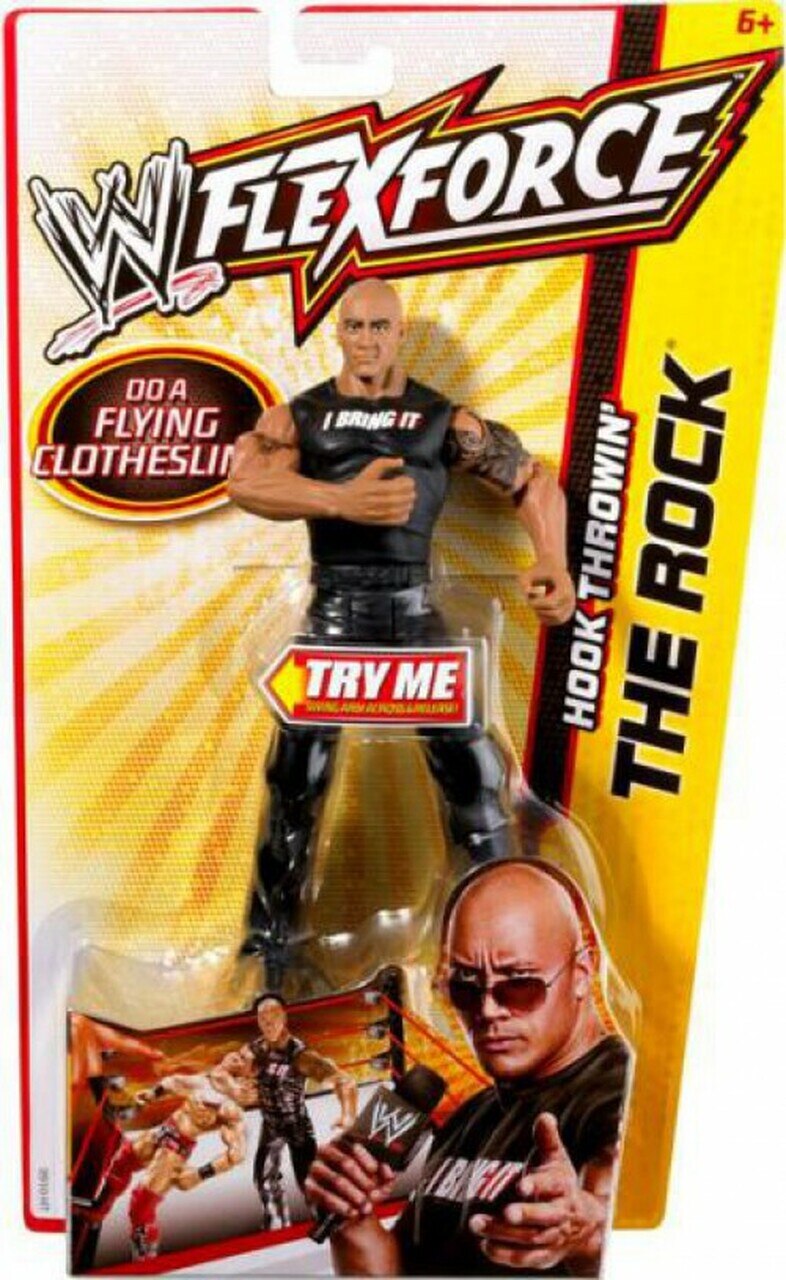 WWE Mattel Flex Force 3 Hook Throwin' The Rock Action & Toy Figures PWcatalog