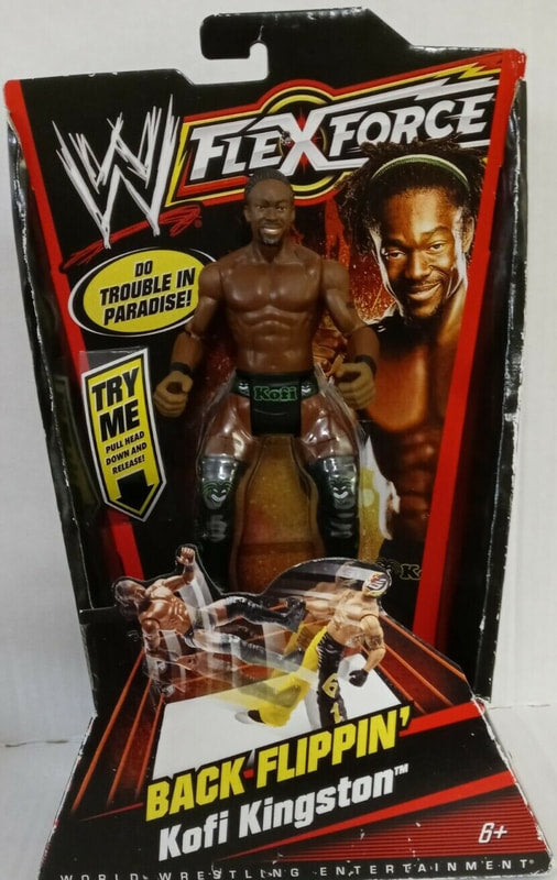 WWE Mattel Flex Force 1 Back Flippin' Kofi Kingston Action & Toy Figures PWcatalog