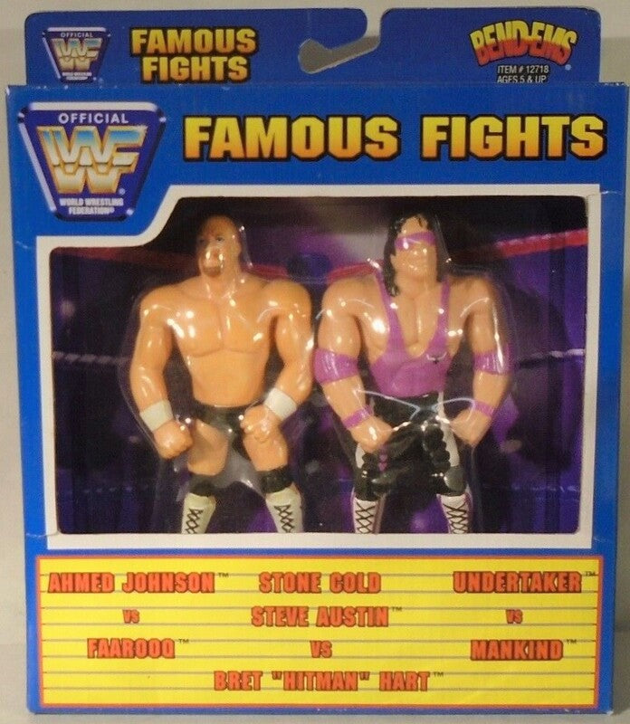 WWF Just Toys Bend-Ems Famous Fights Stone Cold Steve Austin vs. Bret "Hitman" Hart Action & Toy Figures PWcatalog