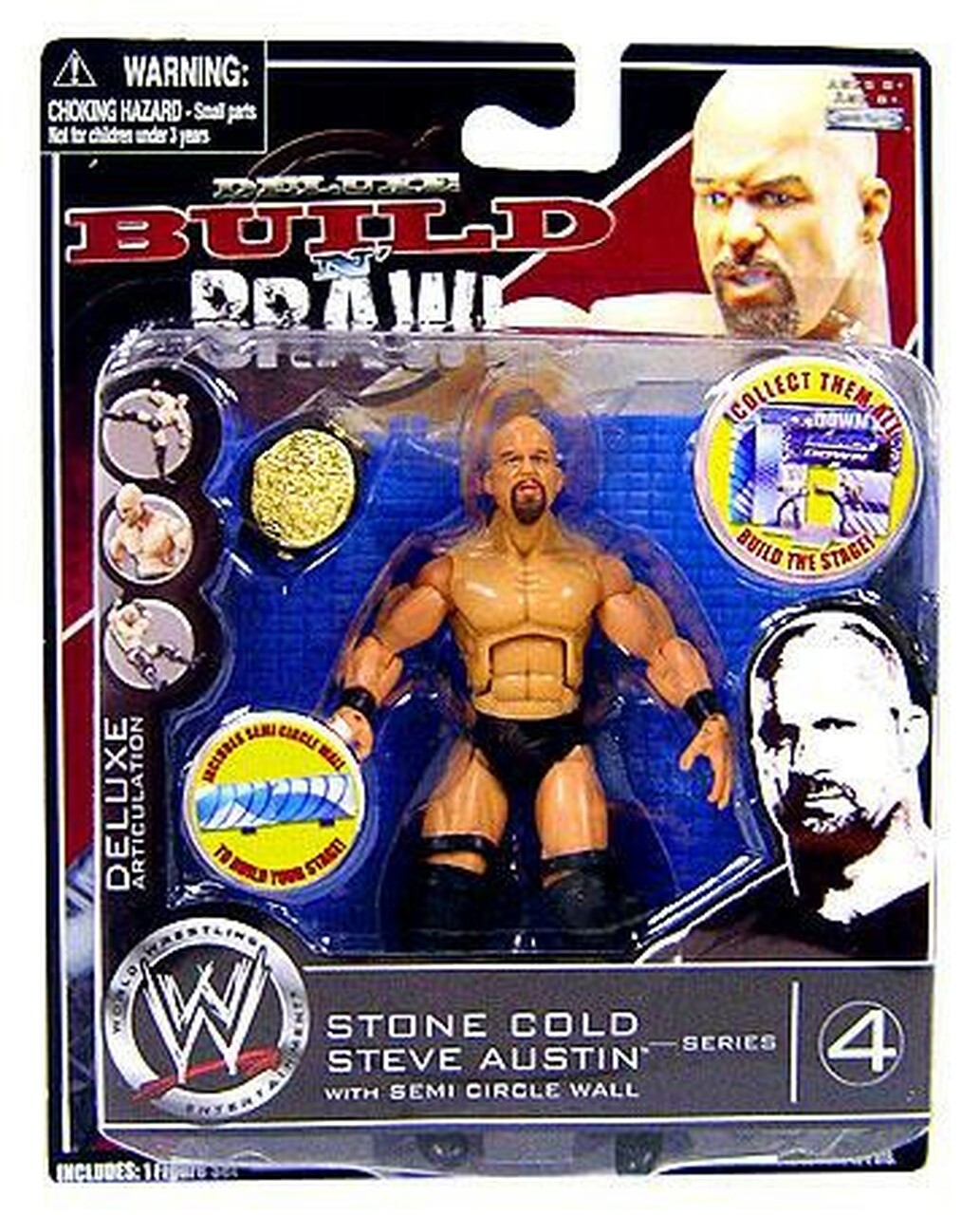 WWE Jakks Pacific Deluxe Build 'N' Brawl 4 Stone Cold Steve Austin Action & Toy Figures PWcatalog