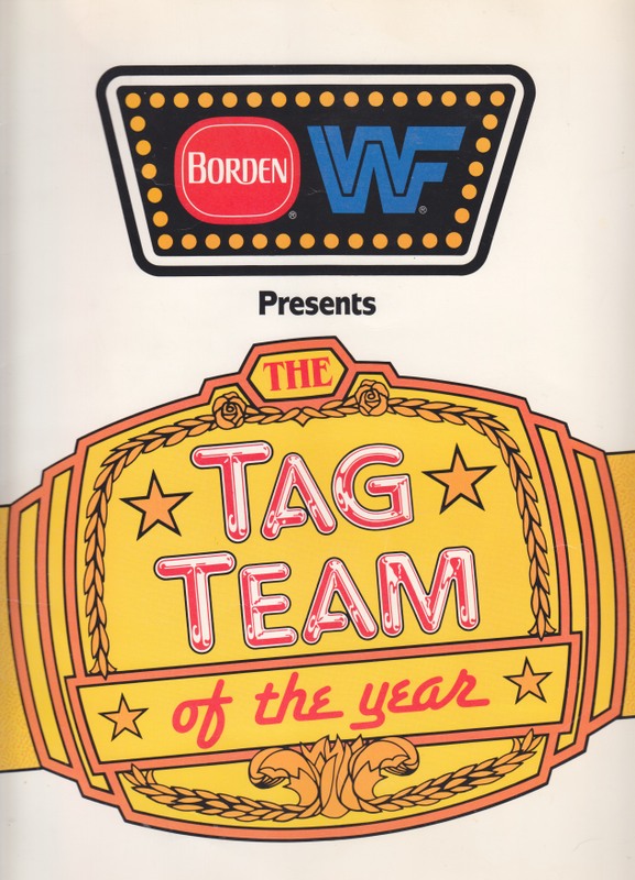 1987 WWF/Borden promotional album w/3 promo 8.5x11 photos: PW Catalog