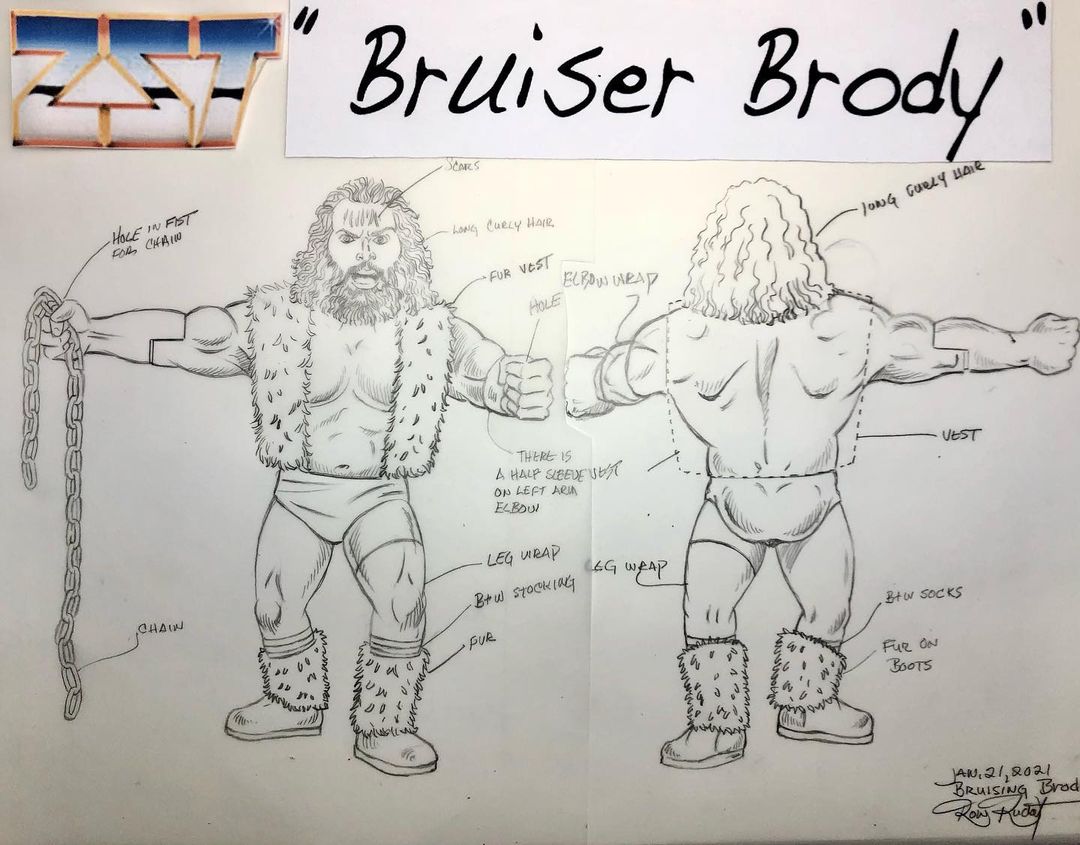Zombie Sailor's Toys Wrestling's Heels & Faces 2 Bruiser Brody (with Bonus 'Fur' Vest) Action & Toy Figures PWcatalog
