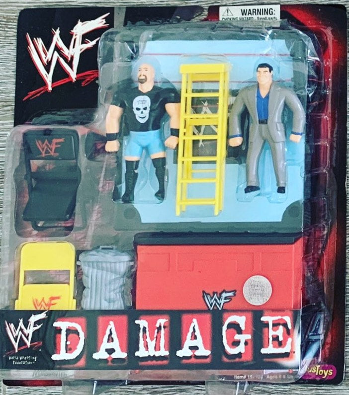 WWF Just Toys Bend-Ems Damage Stone Cold Steve Austin & Mr. McMahon Action & Toy Figures PWcatalog